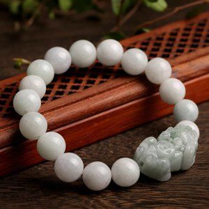 10mm Natural Jadeite with Pixiu